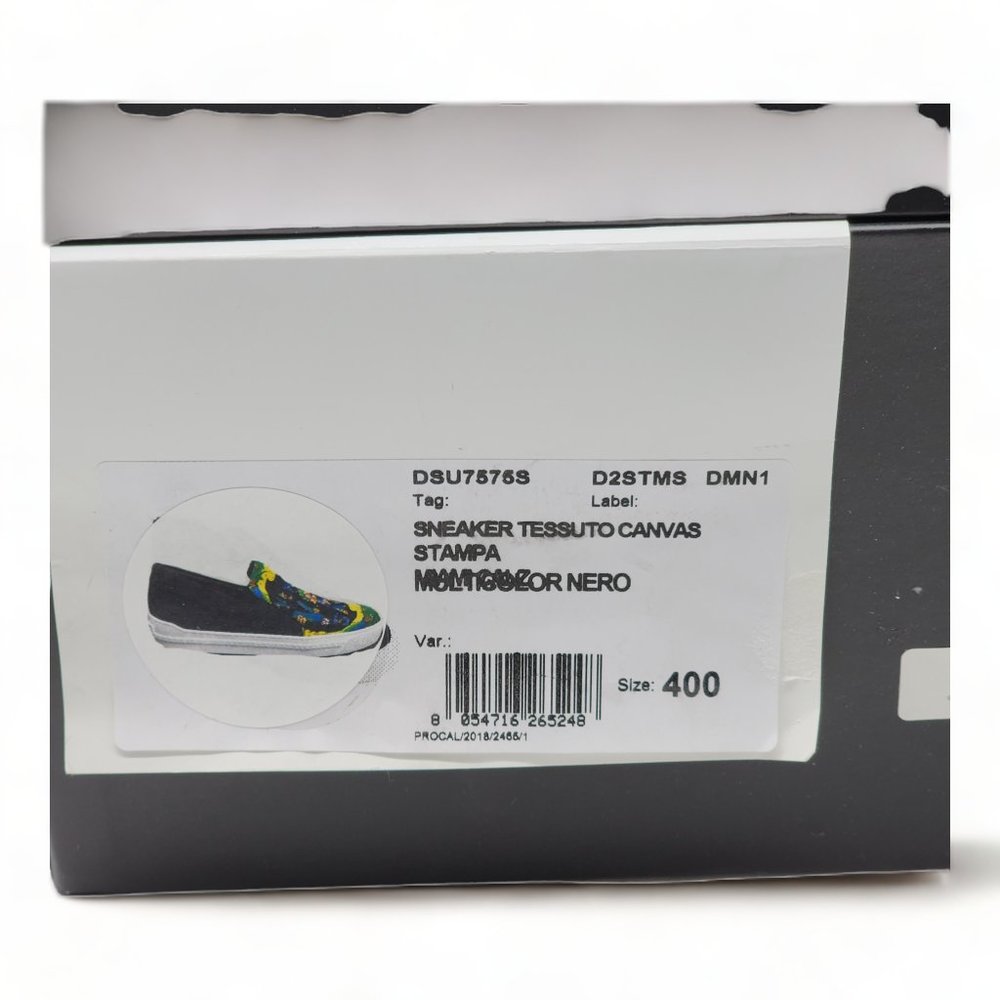 Versace Beverly Palm Print Canvas and Leather Sneakers - 40 - Picture 8 of 8